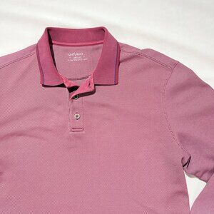 UNTUCKIT Boscarelli Mens Polo Shirt Medium Red Long Sleeve Stretch